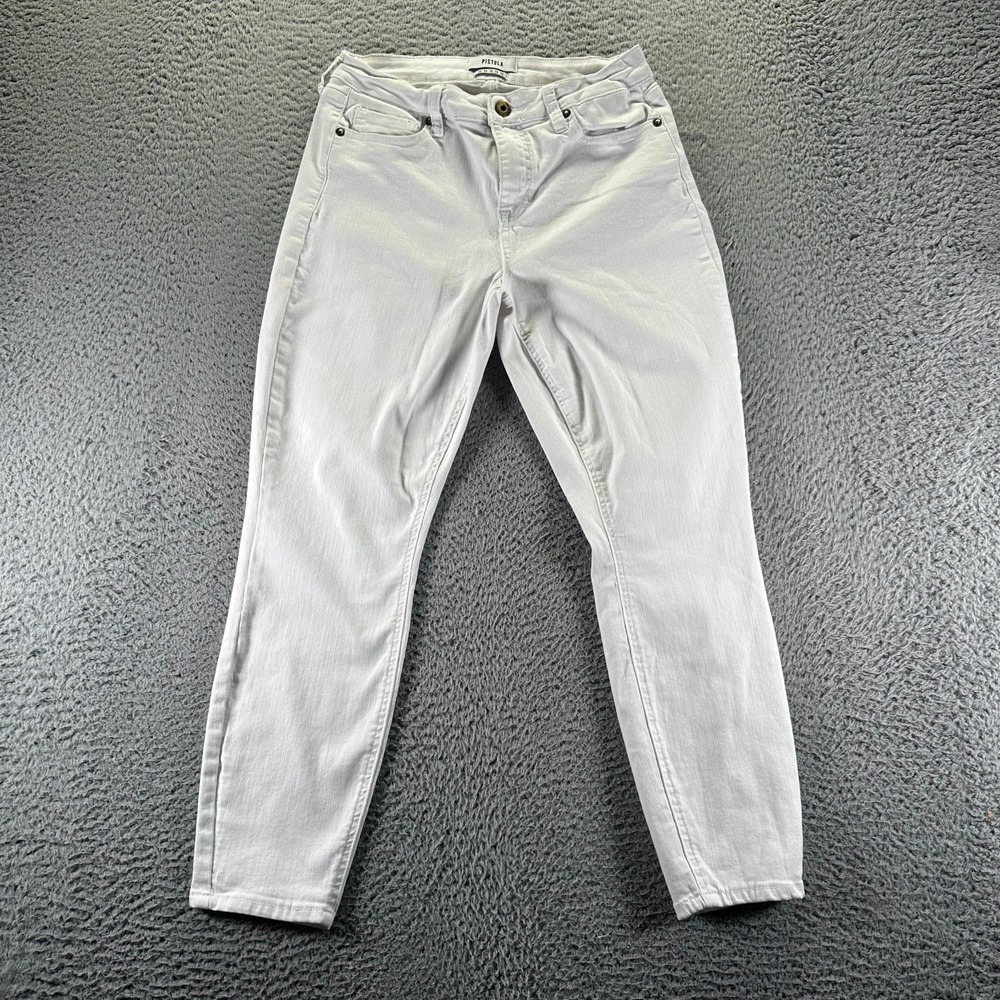 Pistola Jennifer Oslo Jeans Womens 30x27 White Cotton Denim Skinny Leg Workwear